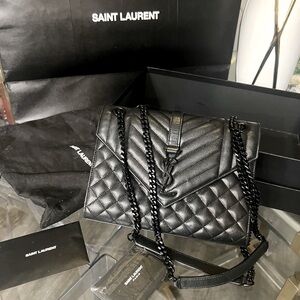 YSL Black on black on black purse